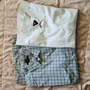 2 shirt bundle Men Sz XL - 1 Express Blue Checkered & 1 H&M White & Grey Dot